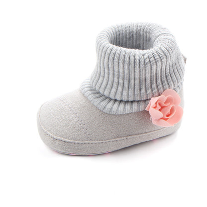 Bottines pour bébé fille, chaussettes à revers, chaussures à enfiler, chaussures pour tout-petits