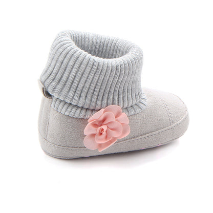 Bottines pour bébé fille, chaussettes à revers, chaussures à enfiler, chaussures pour tout-petits